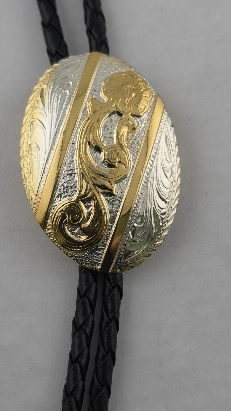 Heritage Bolo Tie Western Products Mexico GP Slide Black Braided Leather